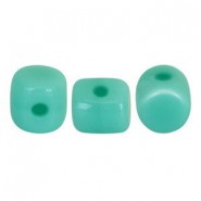 Cuentas de vidrio Minos® par Puca® - Opaque green turquoise 63130